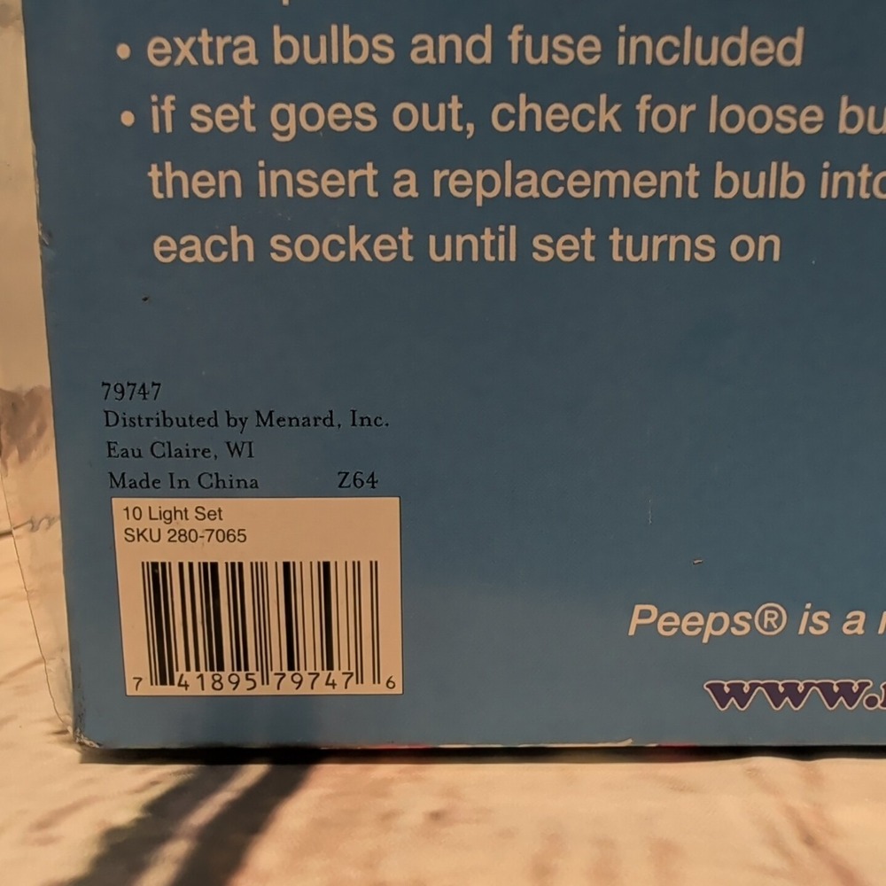 NIB Vintage Blue Peeps 10 Bunny Lights - Picture 7 of 7